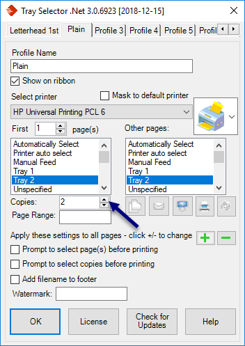 Configuración de Copias